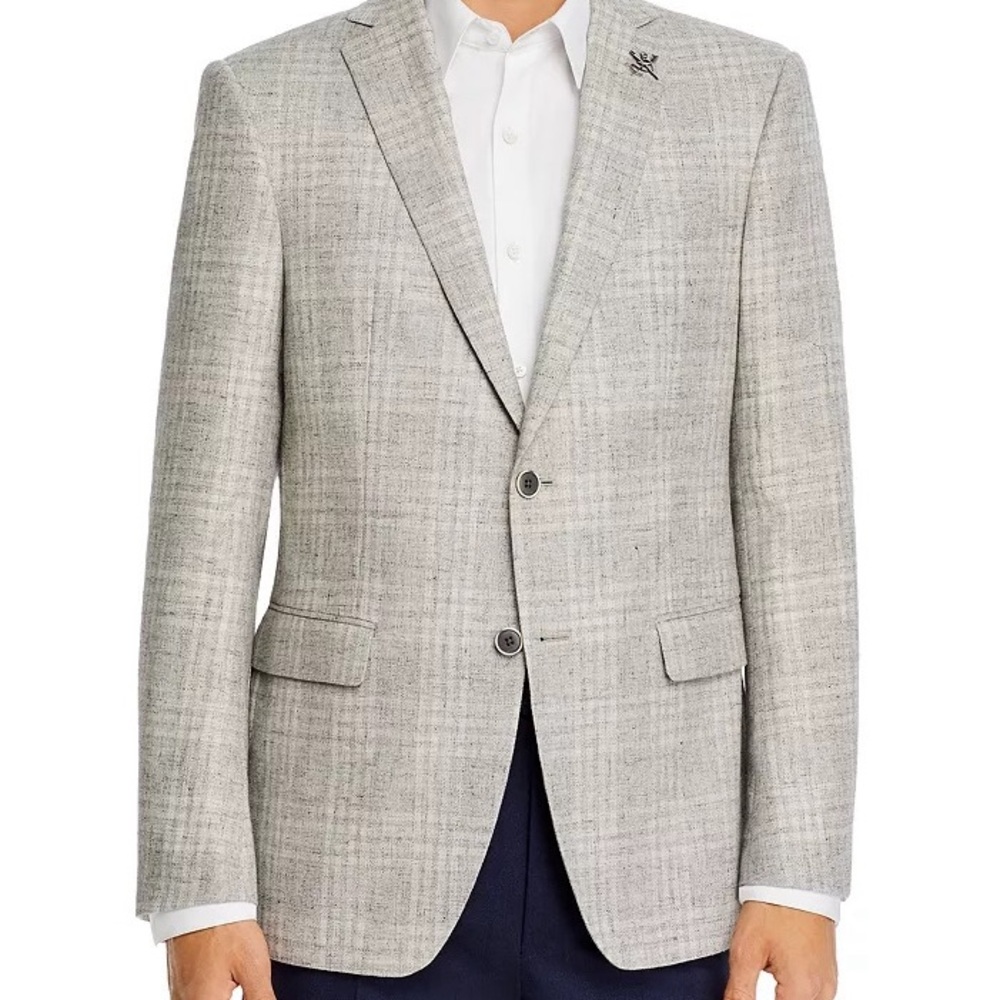 John Varvatos Star USA bleeker textured tonal plaid slim fit sport coat SIZE 38R